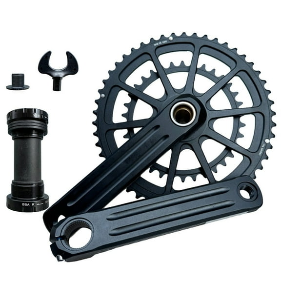Bicycles Crankset 165mm Hollows Integrated Double Speed Round Chainring Mountain Bicycles Crankset 34T-50T Chainring