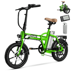 Bicycles E-Ride Electric Commuter E-Bike Folding eletric bicycle for Adults, 20mph top speed ,25miles range, UL 2849 Certified,Green