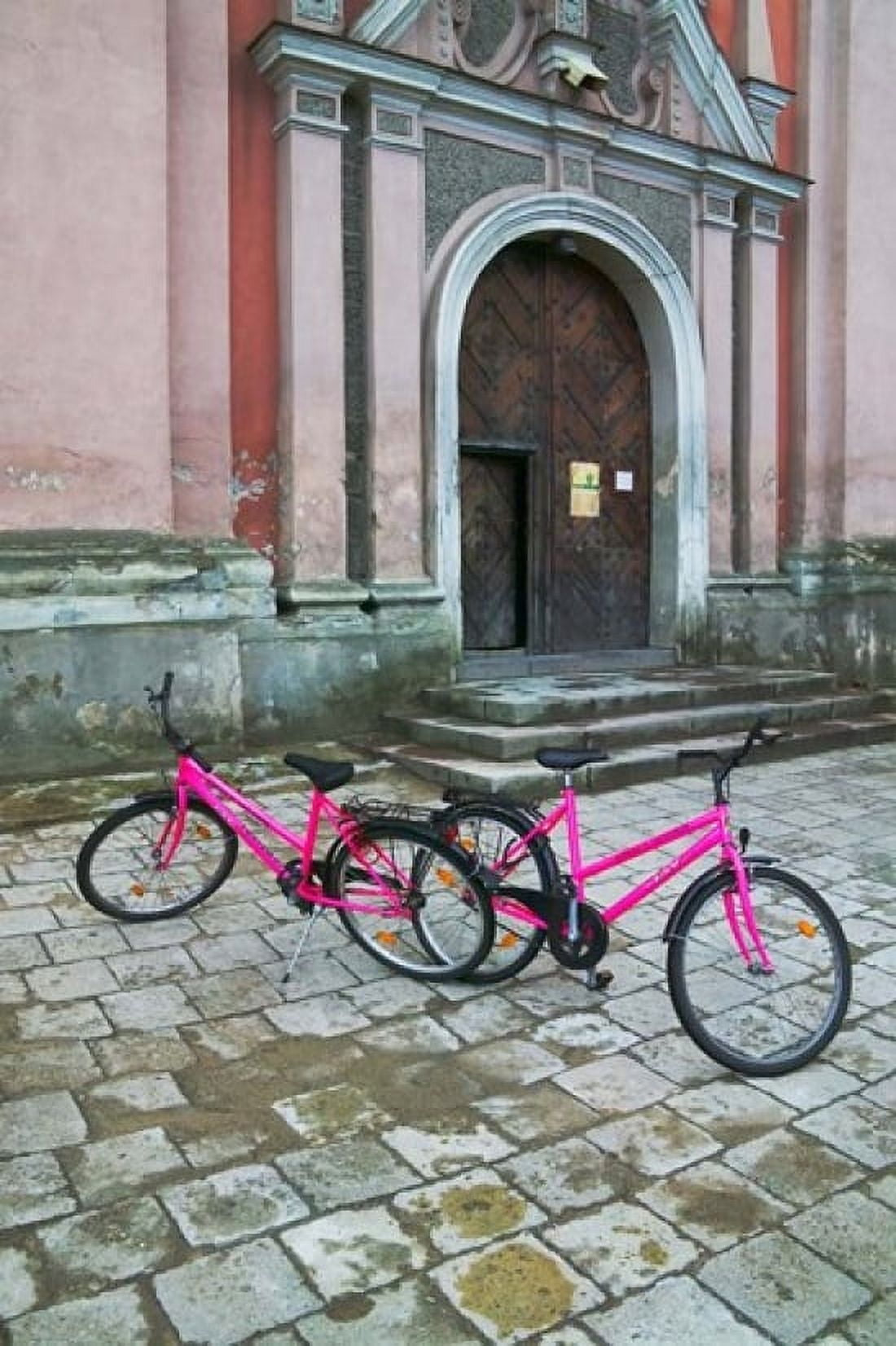 Bicycles Outside a Traditional House Vilnius Lithuania Canvas Art - Keren Su DanitaDelimont (23 x 34)