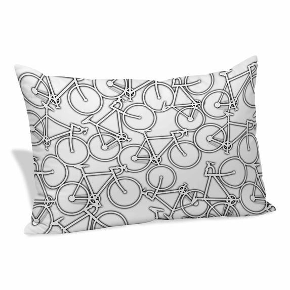 Bicycles Pillow Protectors with Zipper Standard Size, Modern Simple Hand-drawn Vehicle Art Soft Brushed Microfiber Breathable Throw Pillow Covers, Decorative Pillowcase for Couch Sofa Bedroom 20"x26"