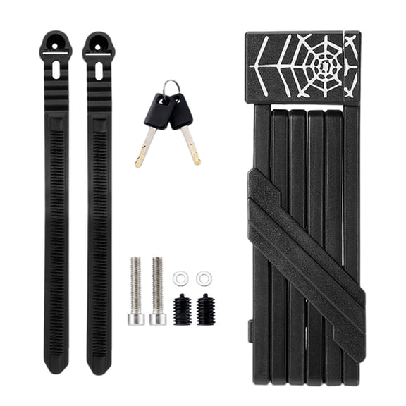 Bicycles Scooter Motorcycle Folding Lock Fold Chain Heavy Duty Metal Foldable Lock with Key and Frame Mount Enduring