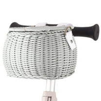 Bicycles Wicker Basket Front Handlebars Basket with Adjustable Belt Plastic Wovens Bikes Basket for Kids Bikes, Scooter