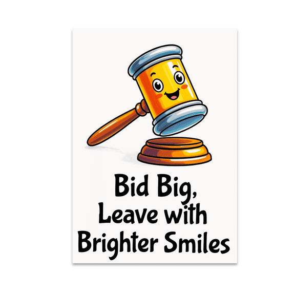 Bid Big Leave with Brighter Smiles - Charity Event Decor - 13x19 Poster Print