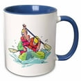 thumbnail image 1 of 3drose, Bidarka Rapid Rafting Graphic Sports Design, 15oz Two-tone Blue Mug, 1 of 6