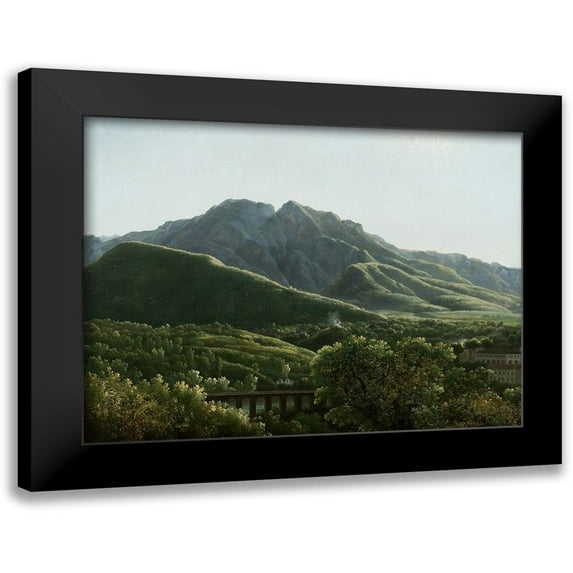 Bidauld, Jean-Joseph-Xavier 18x15 Black Modern Framed Museum Art Print Titled - View of the Bridge and Part of the Town of Cava, Kingdom of Naples