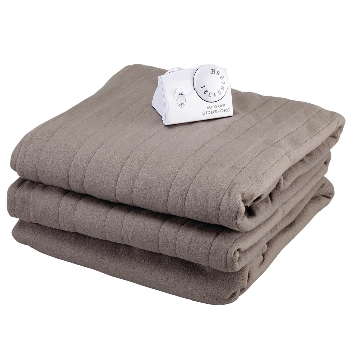 Biddeford Comfort Knit Natural Sherpa Electric Heated Blanket
