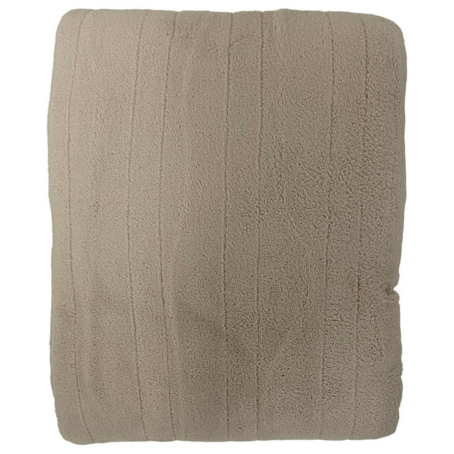 Biddeford Beige Heated Micro Plush Electric Blanket, Full Bed Size