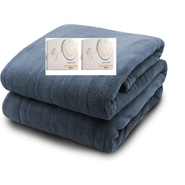 Biddeford Blankets Comfort Knit Electric Blanket, King, Navy