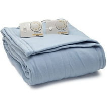 Biddeford Blankets Comfort Knit Fleece Heated Electric Blanket, King, Cloud Blue