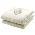 Biddeford Queen Size Comfort Knit Fleece Heated Electric Blanket, OffWhite