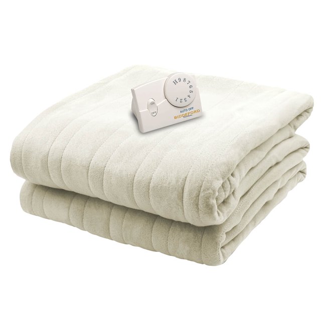 Biddeford Blankets Comfort Knit Fleece Heated Electric Blanket, Queen, OffWhite