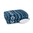 thumbnail image 1 of Biddeford Blankets Comfort Knit Fleece Heated Electric Throw Blanket, 62" x 50", Navy Fair Isle, 1 of 4