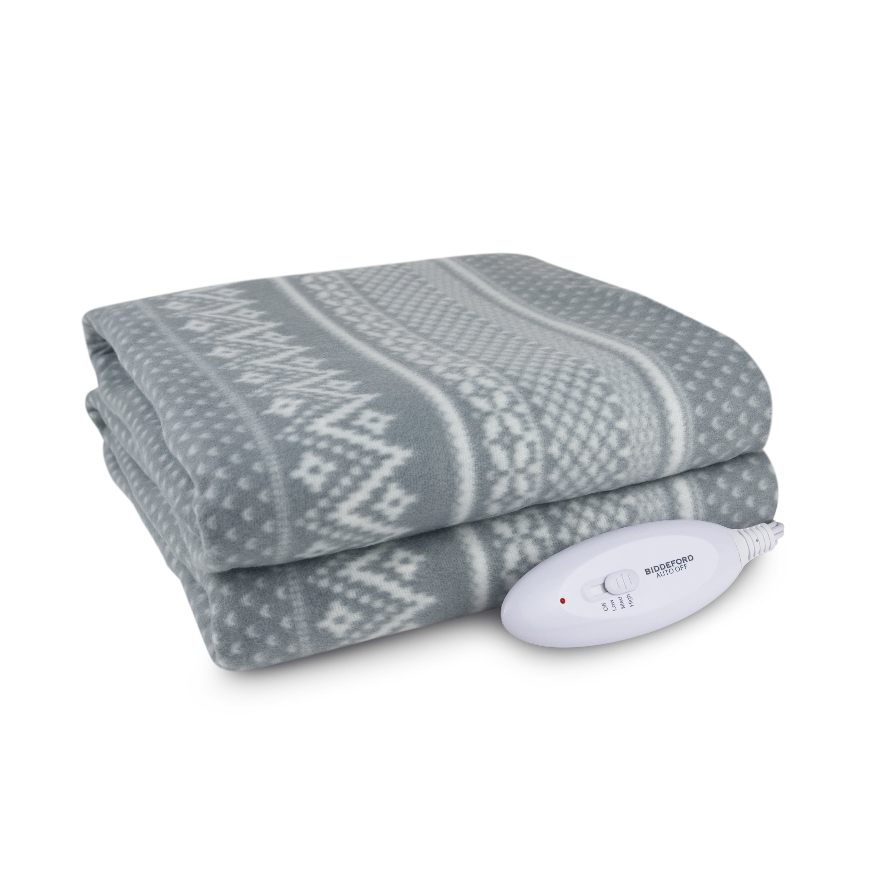 Biddeford blankets comfort knit fleece heated electric throw blanket sale