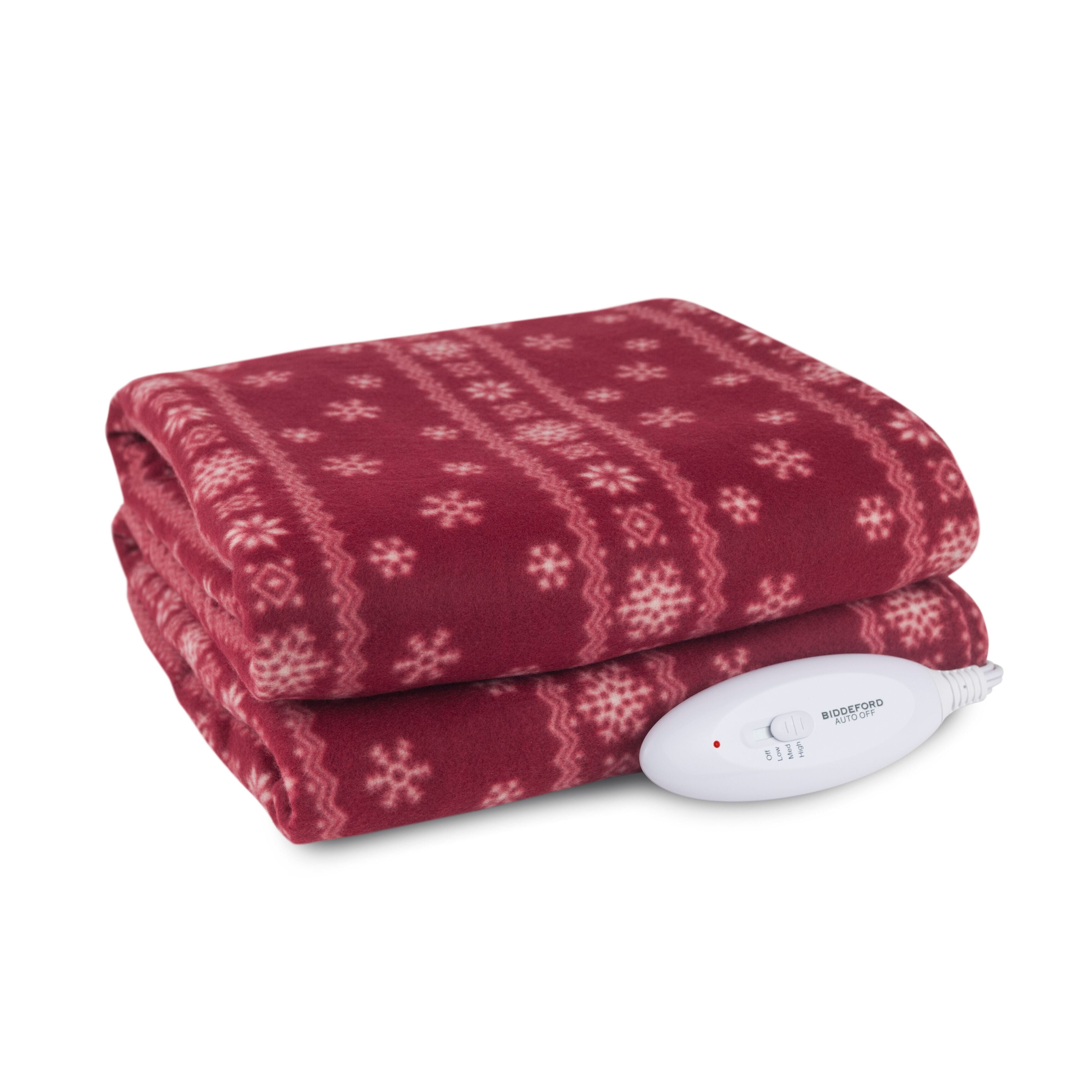 Biddeford Blankets Limited Edition Holiday Comfort Knit Fleece Heated