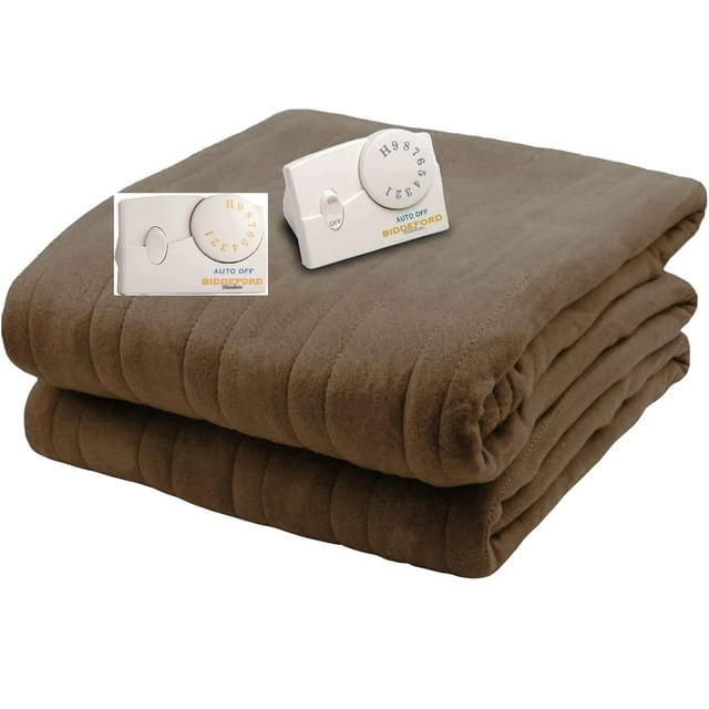 Biddeford Comfort Knit Heated King Electric Blanket Chocolate Bedding