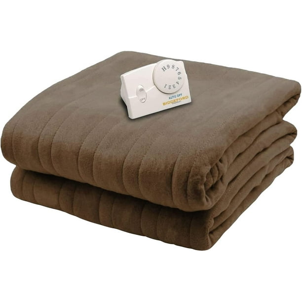 Biddeford Comfort Knit Electric Blanket Queen Size, Chocolate