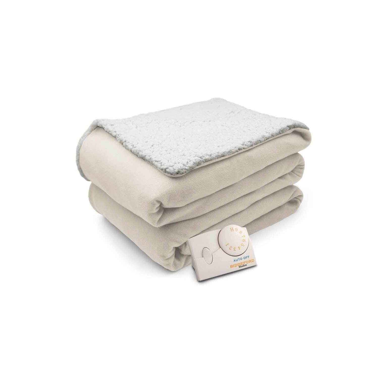 Biddeford Comfort Knit Natural Electric Heated Blanket Full Natural