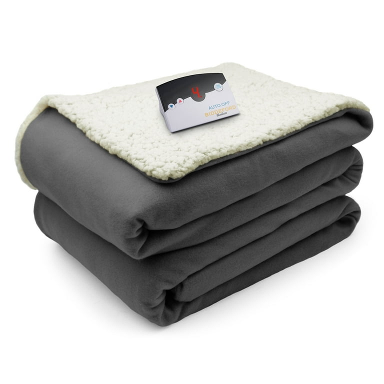 Biddeford Comfort Knit Sherpa Electric Heated Blanket Walmart