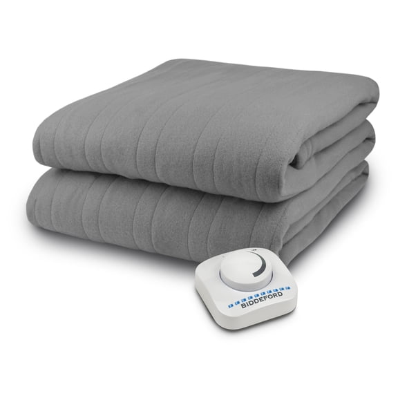 Biddeford Heated Blanket with Electric Analog Controller, Grey Twin