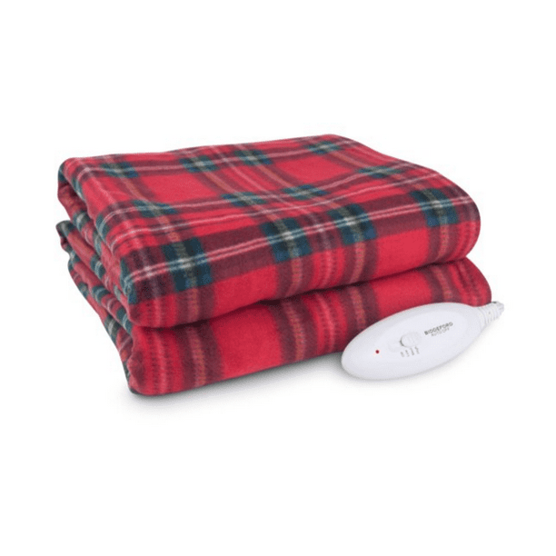 Biddeford Heated Throw with Electric Analog Controller, Redblue Plaid