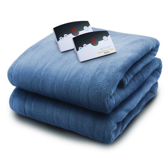 Biddeford Micro Plush Electric Heated Blanket With Digital Controller, King, Arrowhead Blue