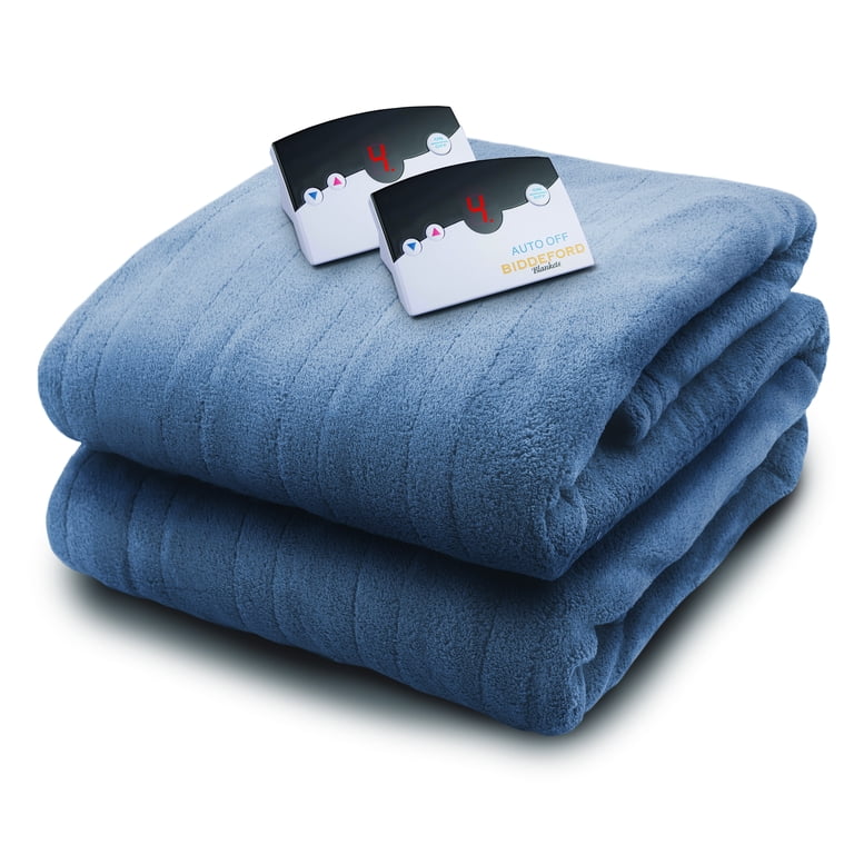 Biddeford Micro Plush Electric Heated Blanket With Digital Controller Queen Arrowhead Blue Walmart