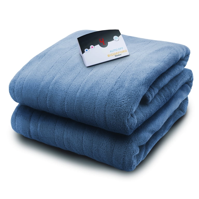 Biddeford Micro Plush Electric Heated Blanket With Digital Controller Twin Arrowhead Blue Walmart