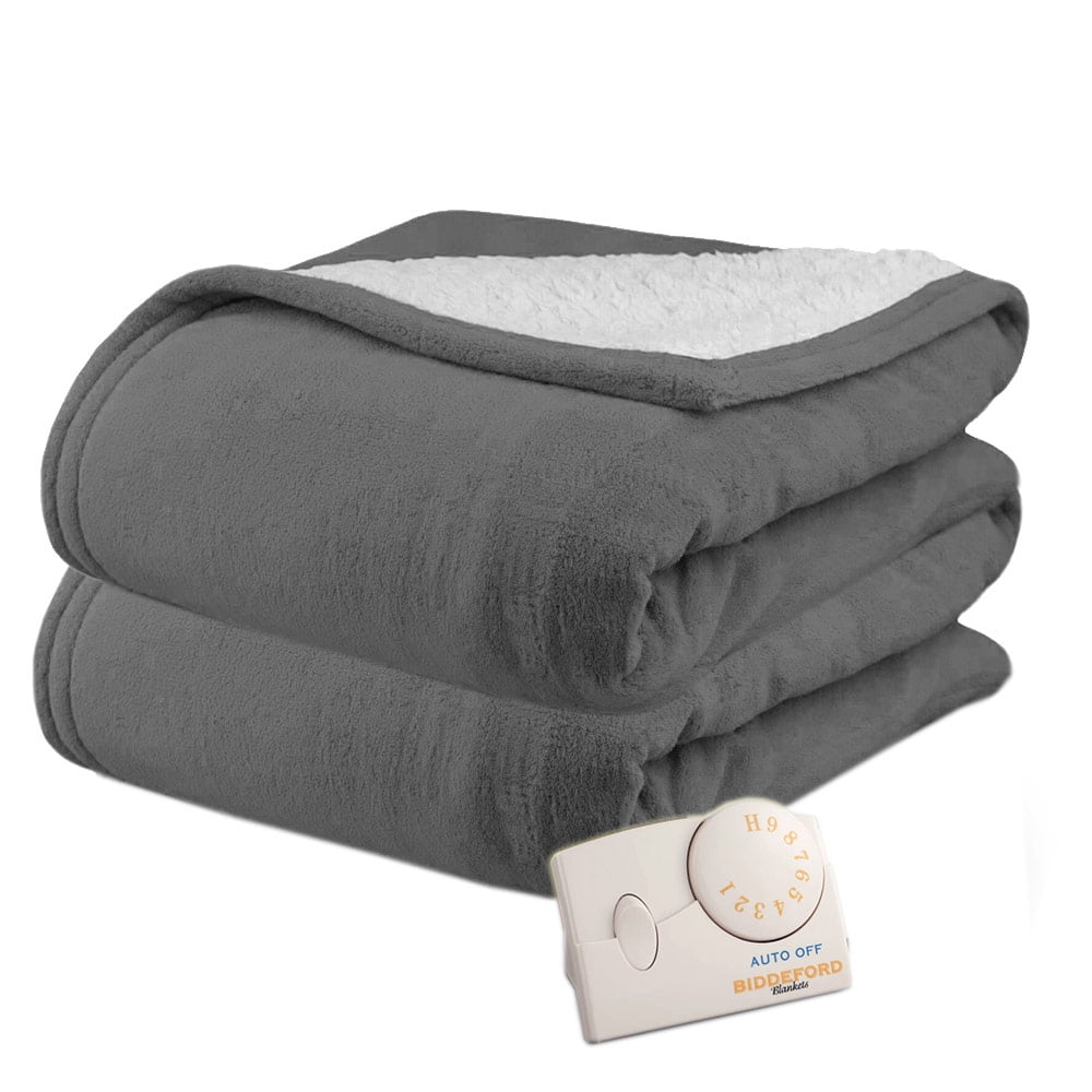 Biddeford MicroPlush Sherpa Analog Electric Heated Blanket - Walmart.com