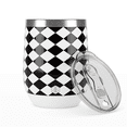 thumbnail interactive-video image 1 of Biddlebee 12oz Stainless Steel Insulated Wine Tumbler, Black & White Check, 1 of 10