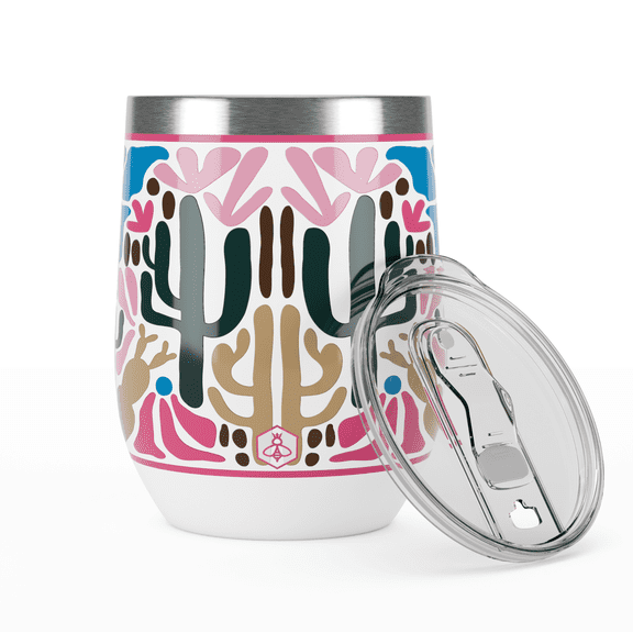 Biddlebee 12oz Insulated Stainless Steel Stemless Wine Tumbler, Desert Dreams