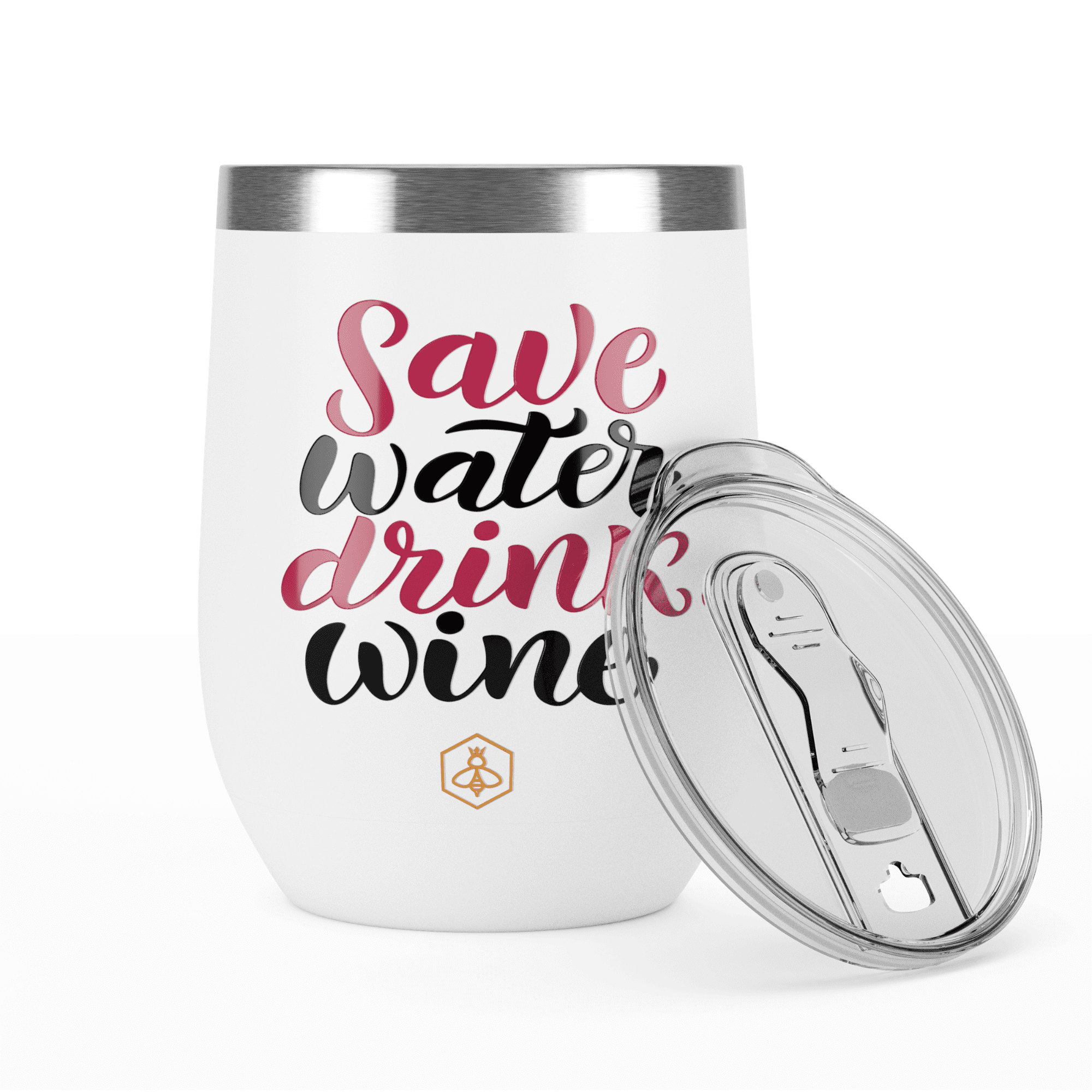 Biddlebee 12oz Insulated Stainless Steel Stemless Wine Tumbler