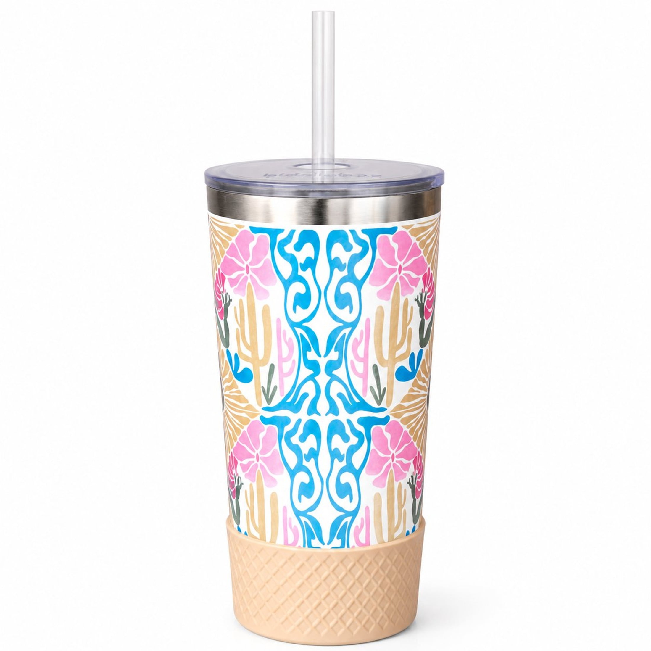 Biddlebee 20oz Insulated Stainless Steel Tumbler with Straw and Silicone Boot, Desert Dreams