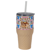 Biddlebee 30oz Insulated Stainless Steel Tumbler with Straw and Silicone Boot, Desert Dreams