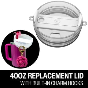 Biddlebee 40oz Tumbler Replacement Lid with Built in Charm Hooks Drinkware Accessory