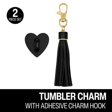 Biddlebee Tumbler & Purse Charm with Charm Hook Drinkware Accessory, Black Tassel