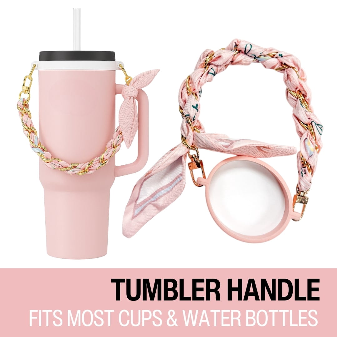 Biddlebee Water Bottle & Tumbler Handle Drinkware Accessory, Pink