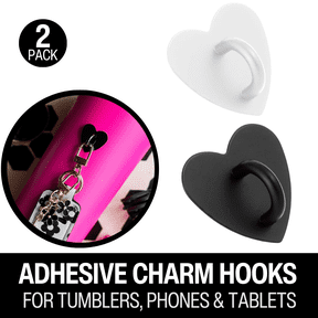 Biddlebee Tumbler Charm Hooks Drinkware Accessories, Black & White (2 Pack)