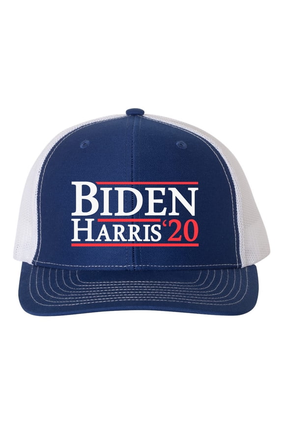 Biden Harris 2020 Presidential Campaign Joe Biden Kamala Harris Political Mesh Back Trucker Hat-Royal/White