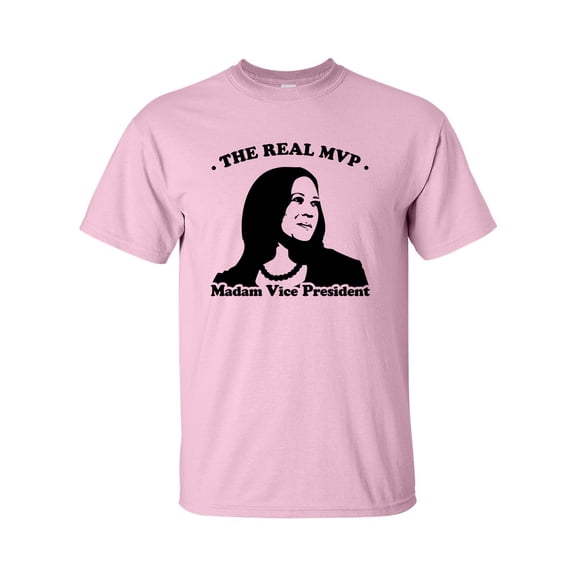 Biden Harris 2020 The Real MVP Madam Vice President Kamala Harris Unisex Short Sleeve T-shirt-Light Pink-medium