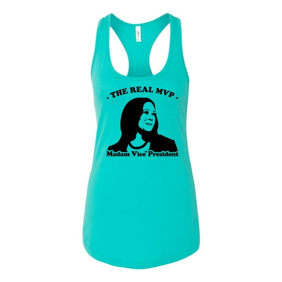 Biden Harris 2020 The Real MVP Madam Vice President Kamala Harris Women's Racerback Tank Top-Tahiti-small