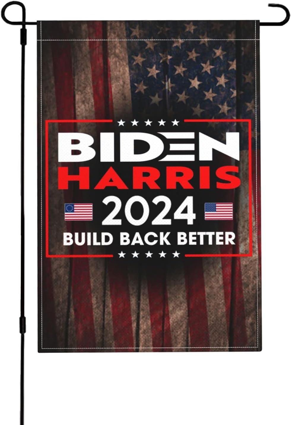 Biden Harris 2024 President American Flag Burlap House Garden Flag