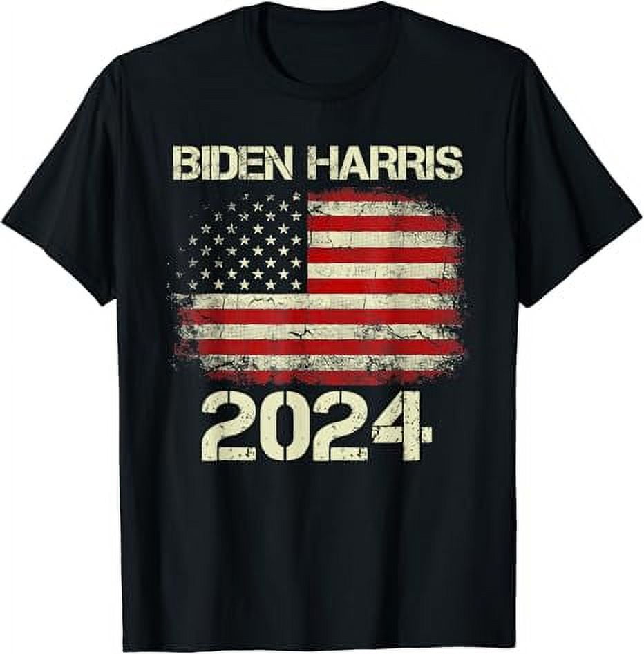 Biden Harris 2024 President American Flag Joe Biden Kamala T-Shirt ...