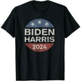 thumbnail image 1 of Biden Harris 2024 Retro Vintage Button Re-Elect Campaign T-Shirt, 1 of 2