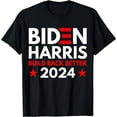 thumbnail image 1 of Biden Harris 2024 Retro Vintage Button Re-Elect Campaign T-Shirt, 1 of 4