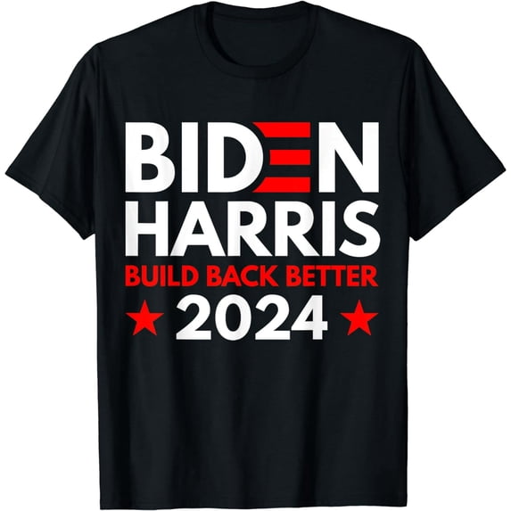 Biden Harris 2024 Retro Vintage Button Re-Elect Campaign T-Shirt