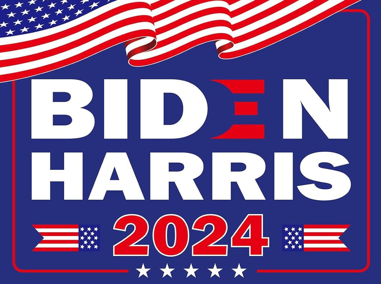 Biden Harris 2024 Tin Sign, Campaign Sign Biden 2024 For President Sign