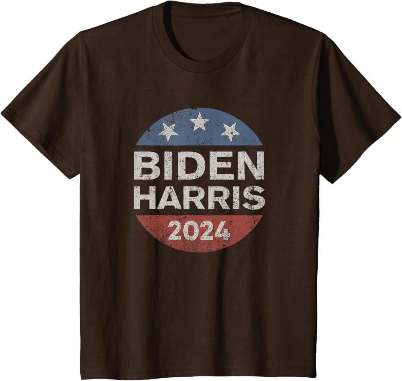 Biden Harris 2025 Retro Vintage Button ReElect Campaign TShirt