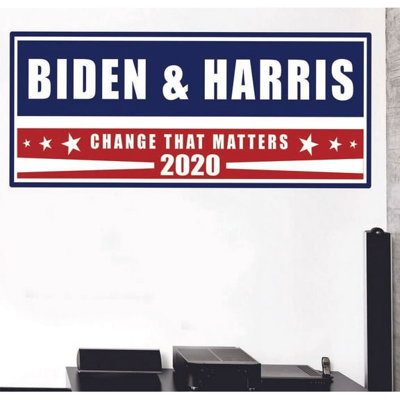 Biden and Harris Campaign Sign Vinyl Sticker Car Window Bumper Decals for Trucks Vans Laptop Wall Window - Removable Waterproof/Round Peel and Stick Graphic Designs Decoration Size (4x10 inch)