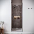 thumbnail image 1 of Bidente 32'' x 76'' Semi-Frameless Bi-Fold Shower Door with CrystalTech Treated 5/16'' Tempered, Clear Glass, Polished Chrome Hardware, SKU: AQ-1280-CH-L-R, 1 of 4