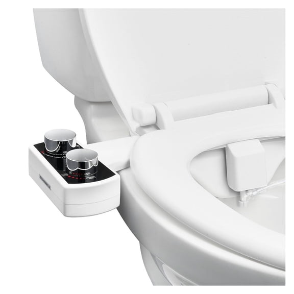 Bidet Attachment for Toilet - Non-Electric Bidet Seat, Dual Nozzles, Adjustable Pressure, Easy Install Cold Water Bidet Sprayer - Rear & Feminine Wash, White